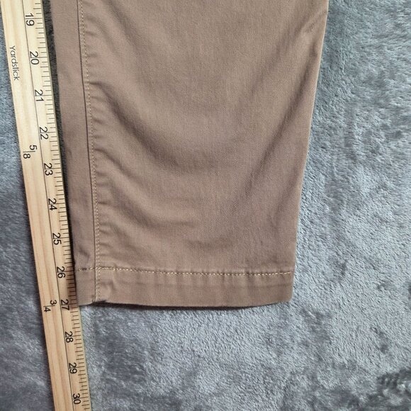 Talbots Pants 12 Tan Slim Stretch Cargo Pockets Ankle Length Trousers Preppy - Picture 7 of 7